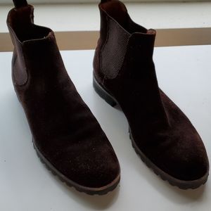 Frye Oiled Brown Suede Leather Chelsea Boots